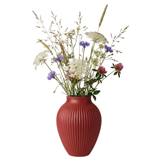 Vase Ripple Soft Cherry Red von Knabstrup