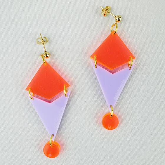 goldmarie Plexi Ohrringe Sydney - Nr. 2606 - orange-lavendel