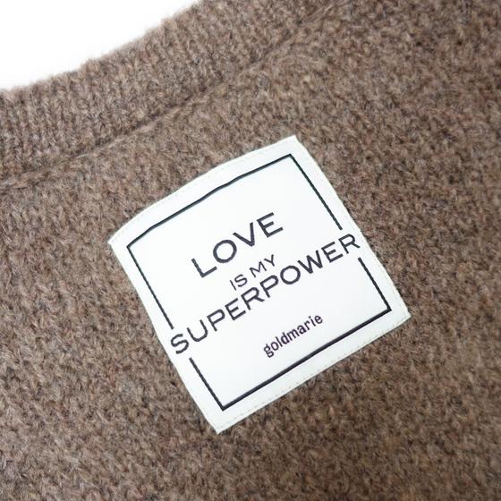 goldmarie Strickjacke LOVE IS MY SUPERPOWER - braun