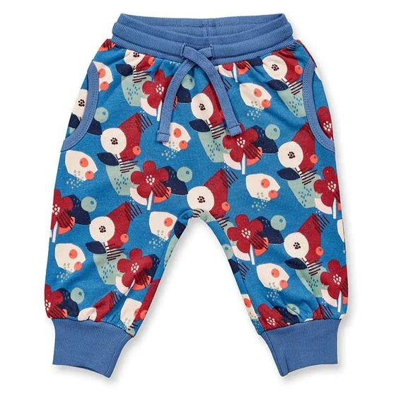 Sweathose "Abstract Floral", Biobaumwolle, GOTS-zertifiziert, blau