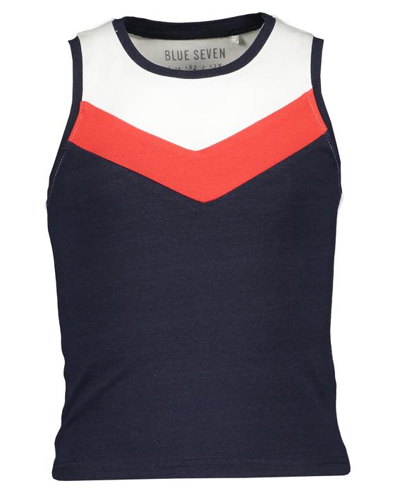 Weiches stretchiges T-Shirt, ärmellos, dreifarbig