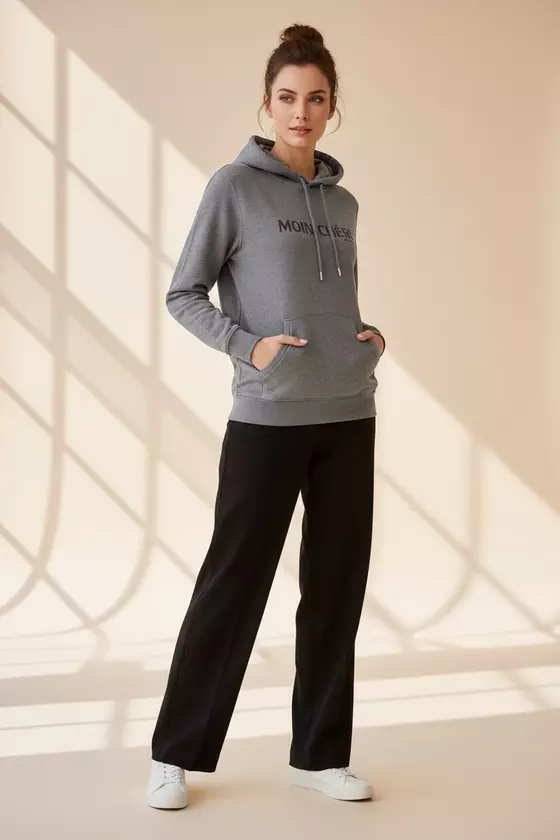 goldmarie Hoodie MOIN CHÉRI - graublau meliert schwarz - Unisex 