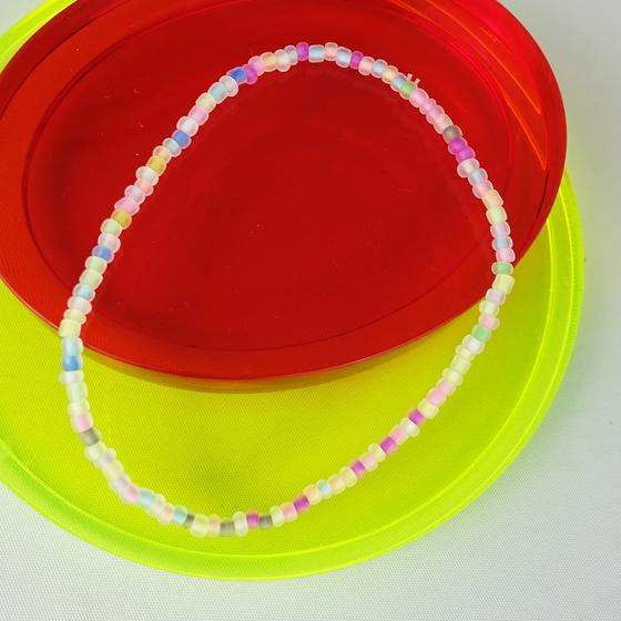 goldmarie Fußkette Perlen Glow In The Dark - selbstleuchtend - pastell bunt