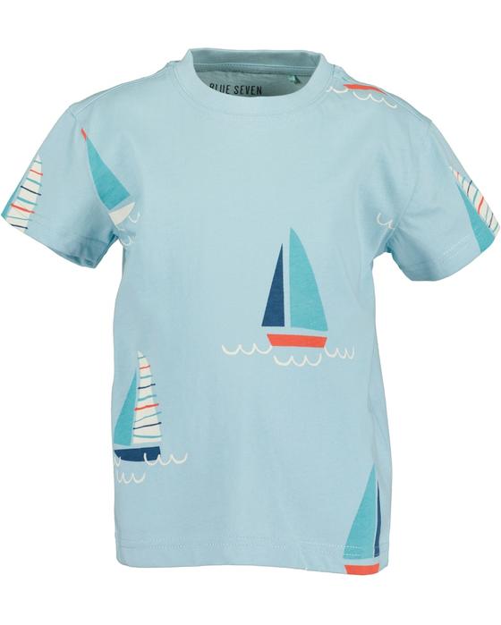 T-Shirt "Segelboote", Baumwolle, hellblau