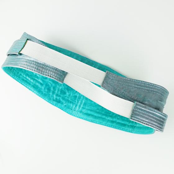 goldmarie Taillengürtel PURE GRAFIK mit Schnalle - Painted Edition - Gummizug-Element - eisblau metallic 