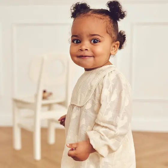 Müsli by Green Cotton Baby Puff Dress Poetry Natural