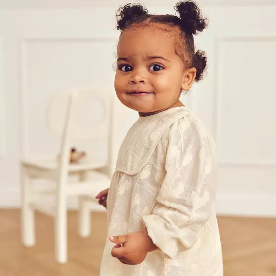 Müsli by Green Cotton Baby Puff Dress Poetry Natural