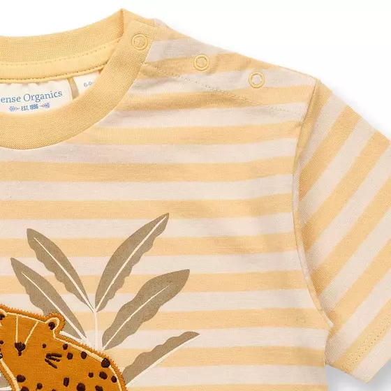 Sense Organics T-Shirt Anton Leo Cream Yellow Stripes