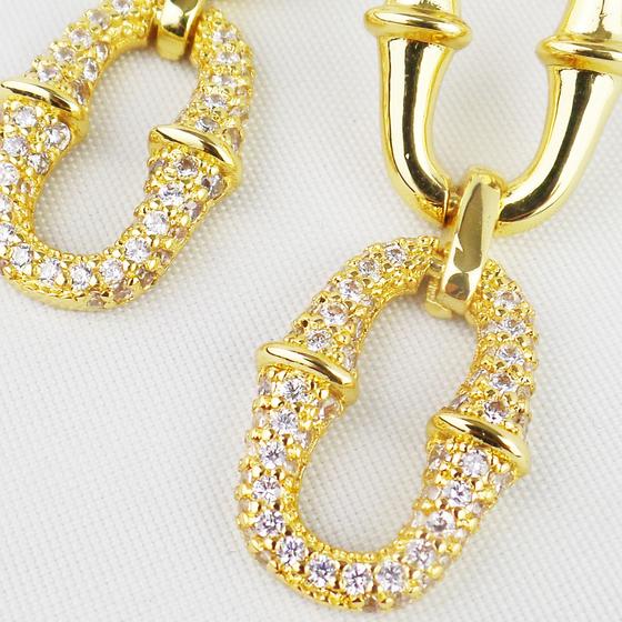 goldmarie Ohrringe Bamboo-Hoops Creolen gold-glitzer