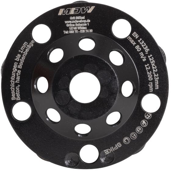 Diamant Schleifteller <br> Typ Spike <br> Ø 125 / 180 mm <br> Beschichtungen, harte Bodenbeläge