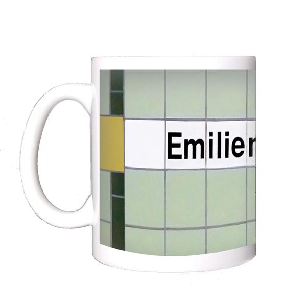 U-Bahn Kaffeebecher Kaffeetasse U-Bahnhof Emilienstraße, Hochbahn Linie U2, tom bäcker Geschenkidee Hamburg, Hansestadt, Eimsbüttel, Fruchtallee