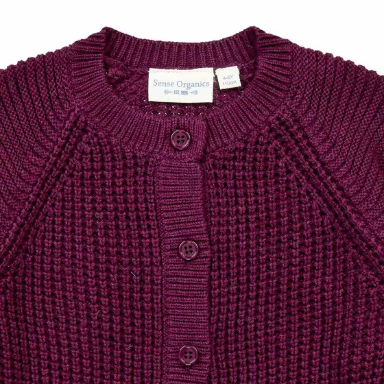 Sense Organics Strickjacke Tulia Bordeauxrot Melange