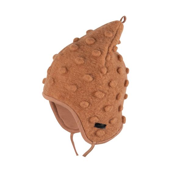 Pure Pure by Bauer Wollwalk Baby Zipfel-Binde Mütze Dots Mocha