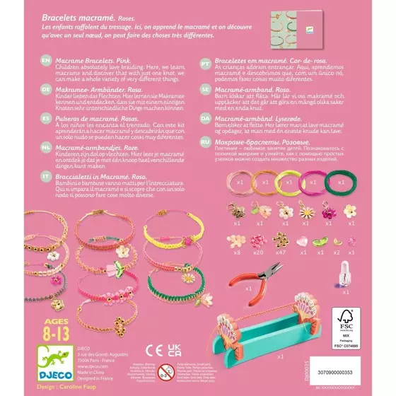 Djeco Schmuck Basteln Makramee Rosa