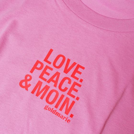 goldmarie LOVE PEACE MOIN T-Shirt Rosi - bubblegum neon rot