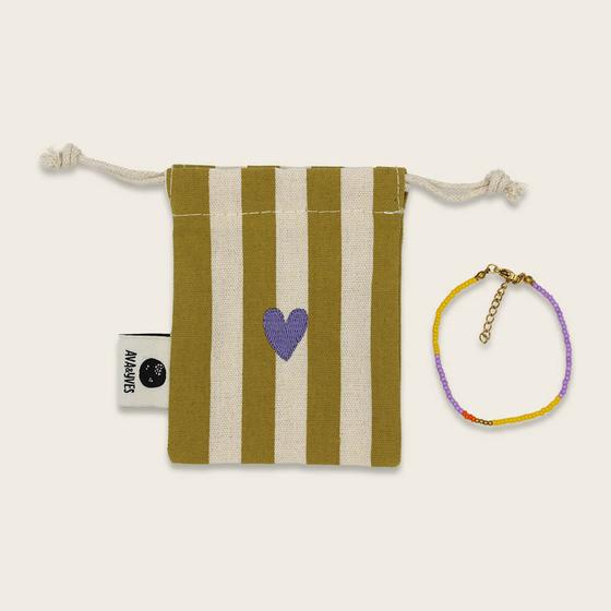 ava&yves Perlenarmband Lila Gelb