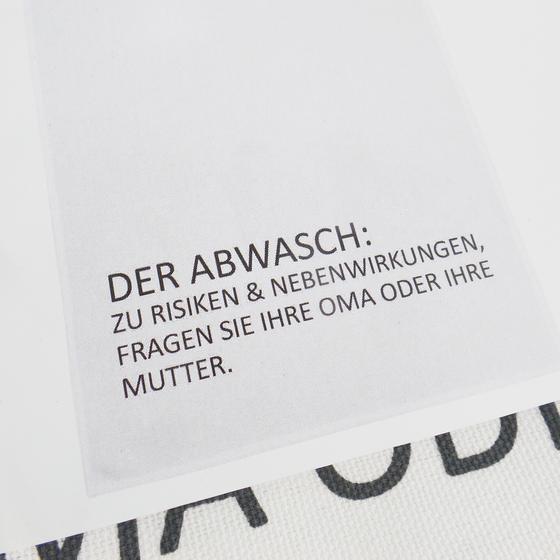 17;30 made in Hamburg Geschirrtuch DER ABWASCH: Zu Risiken... weiß-grau 
