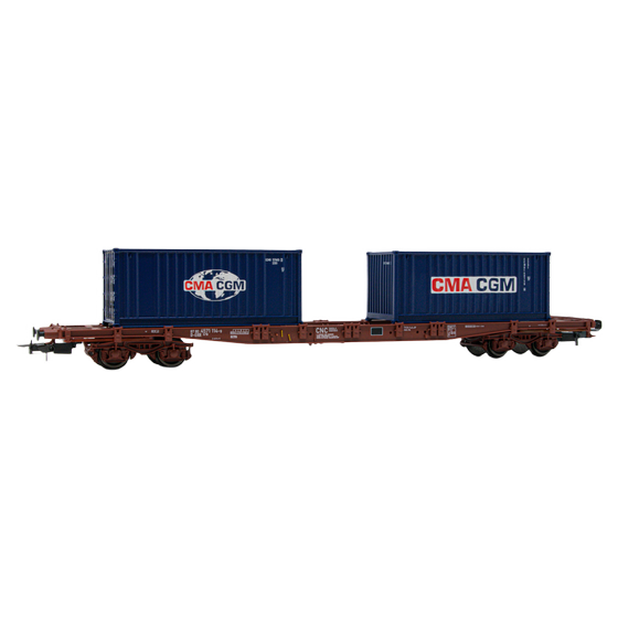 Rivarossi HR6502 Flachwagen Sg ERR beladen mit 2 x Container " CMA CGM " Ep. VI Spur H0 