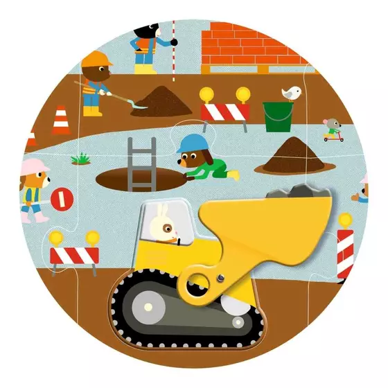 Djeco Bodenpuzzle Baustelle 12+5 Teile