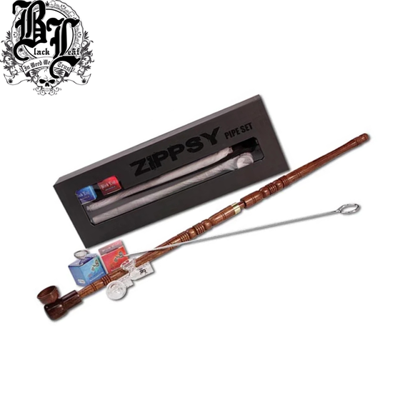 Holzpfeife, Black Leaf®, Zippsy Set, Glas