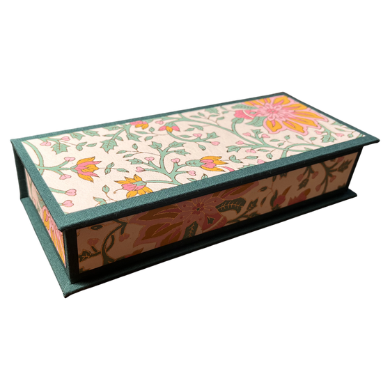 Stifteschachtel - Floral, Baumwollpapier (Indien)