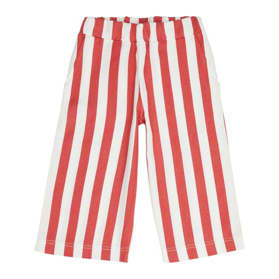 Twill-Hose "WALA", Biobaumwolle, GOTS-zertifiziert, rot-gestreift