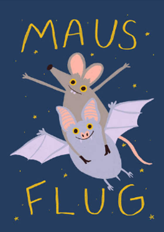 Postkarte Mausflug von Slinga Illustration