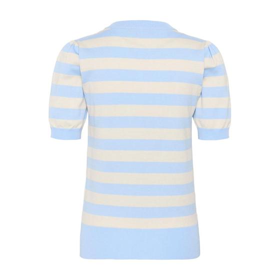 SAINT TROPEZ MilaSZ SS Striped Pullover 30513931 - beige-hellblau