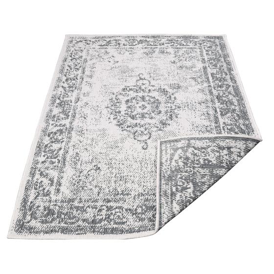 DUO Rug wendbarer Teppich silber grau