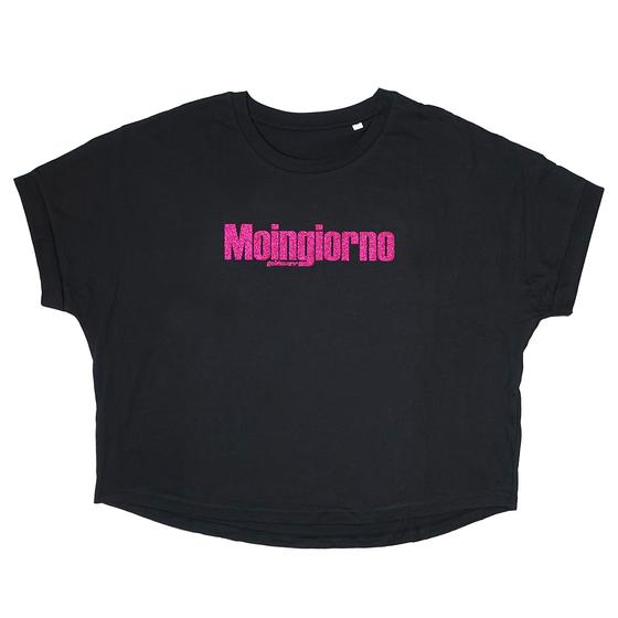 goldmarie MOINGIORNO T-Shirt Uschi - schwarz-pink mit Glitzer 