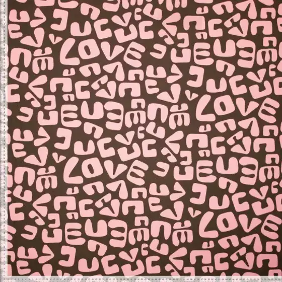 Blusenstoff LOVE braun