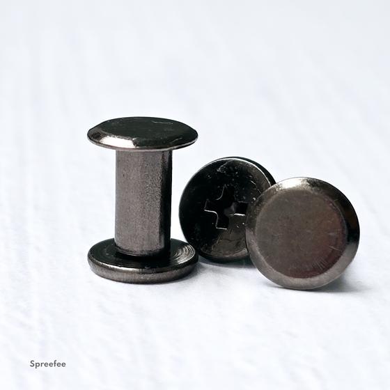 Buchschrauben 10 mm zum Befestigen von Taschenhenkeln, Riemen und Lederdetails