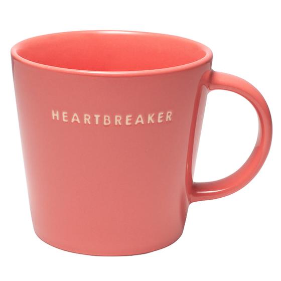 VONDELS Keramik Tasse HEARTBREAKER - korall-rot - 350ml - 2er Set
