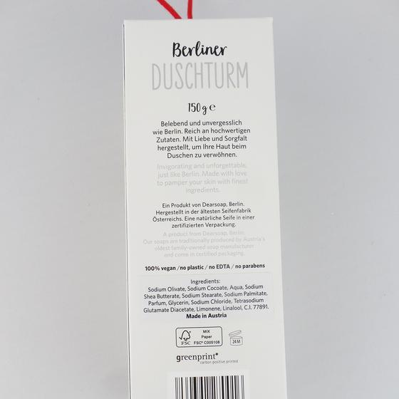 dearsoap Seife Berlin Shower Tower an der Kordel weiß 150g