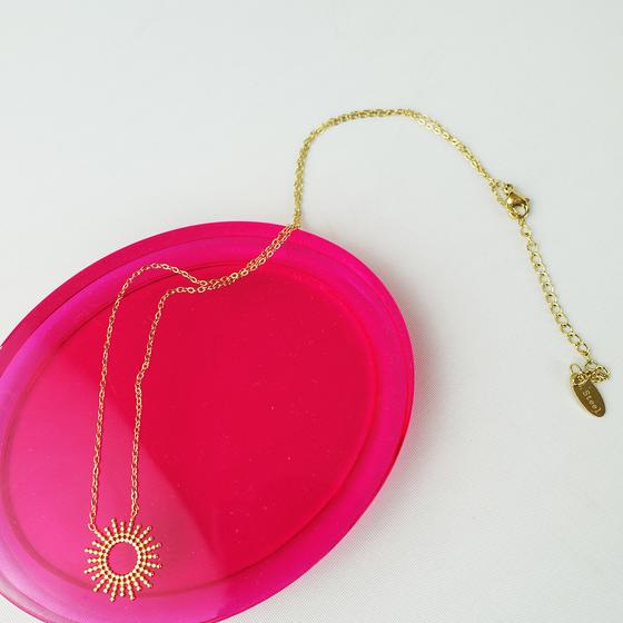 goldmarie Kette SONNE - Stahl vergoldet - 1,5cm