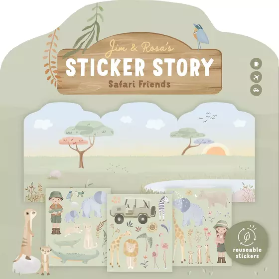 Little Dutch Stickerbuch Safari Friends Jim und Rosa