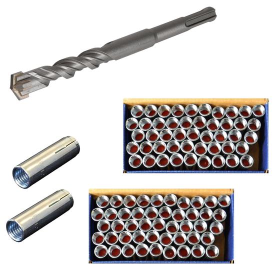 Beton Befestigungsset für Kernbohrständer<br>Bohrdurchmesser 15 mm<br>100 Dübel