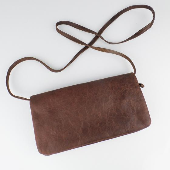 goldmarie Handtasche CHAIN WALLET Leder braun-silber
