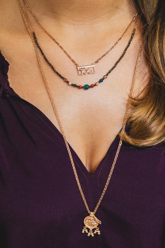 Lange Oldschool Chain mit Dancing Shiva, Roségold