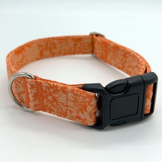 Halsband M - Rankenmuster orange