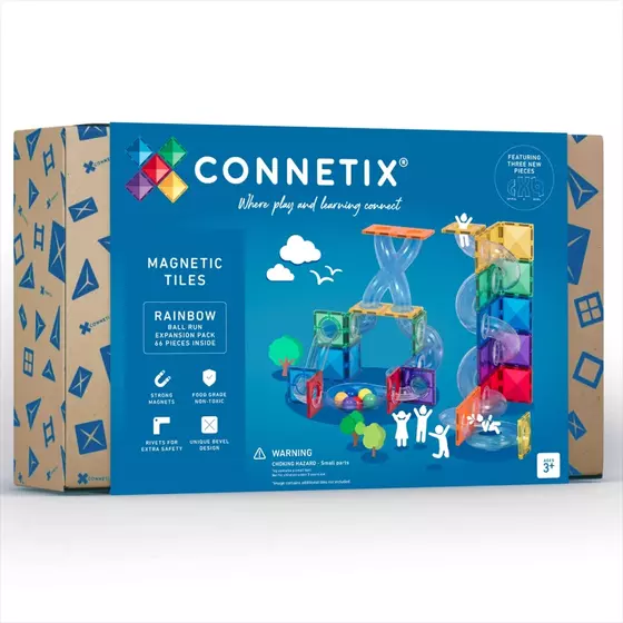 Connetix Magnetbausteine Kugelbahn Rainbow Ball Run Expansion Pack 66 Teile