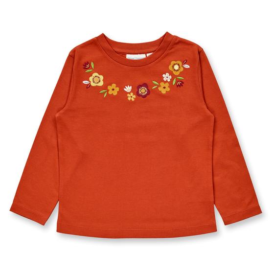 Langarmshirt "YOOBI", Biobaumwolle, GOTS-zertifiziert, terracotta