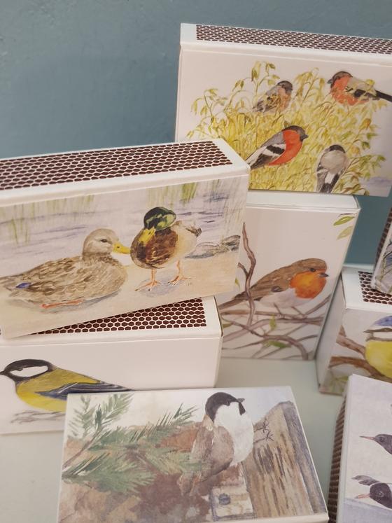 Streichholzschachtel Vogel Motiv