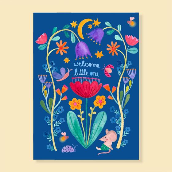 Frau Ottilie Postkarte - Welcome Little One