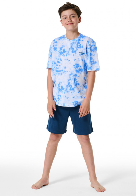 Schlafanzug "Batik", kurz, Biobaumwolle, aquarium