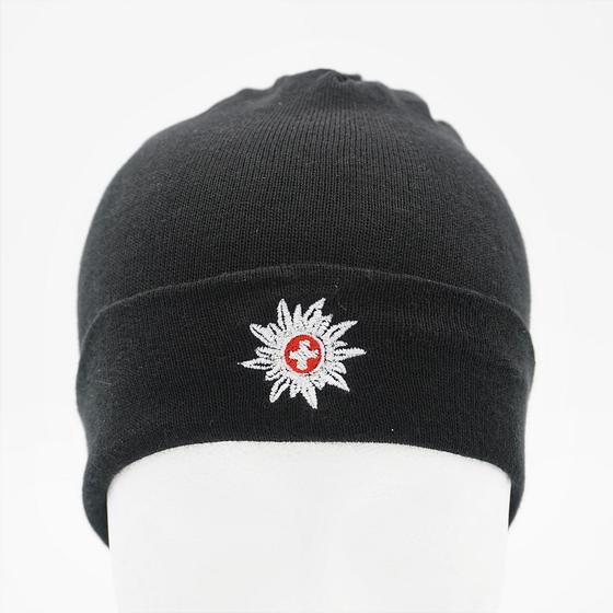 Edelweiss_mit_Schweizerkreuz_Schwarz