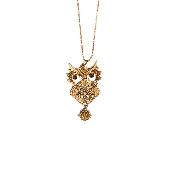 goldmarie Kette Eule Messing