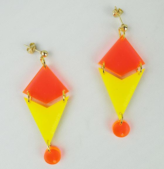 goldmarie Plexi Ohrringe Sydney - Nr. 2605 - gelb-orange