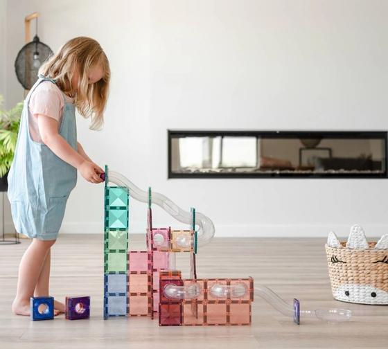 Connetix Magnetbausteine Kugelbahn Ball Run Expansion Pack Pastel  80 Teile