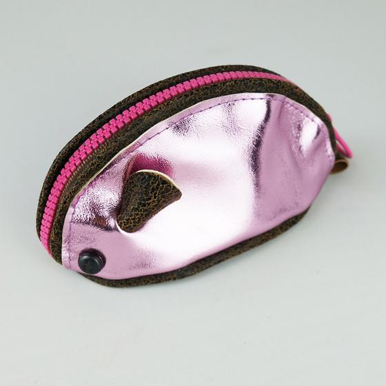 goldmarie Mini Bag MAUS Lederreste recycelt - rosa metallic 
